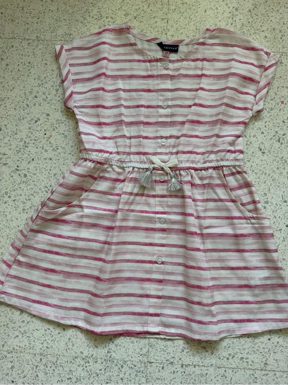 Andy & Evan Pink and White Striped Button-Front Dress
